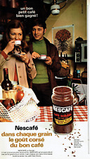 Publicité Advertising  0822  1970   café soluble Nescafé  frais moulu gout corsé