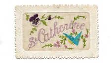 Carte postale ancienne brodee