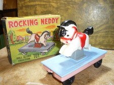 ANCIEN JOUET  MR UK CHEVAL BASCULE CIRQUE FETE FORAINE  MECANIQUE   BOITE  1960