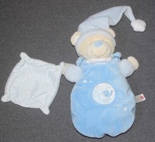 doudou ours mouchoir  bleu