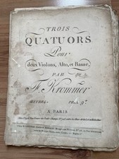 KROMMER Franz, Trois Quatuors oeuvre 6 chez Pleyel Partitions