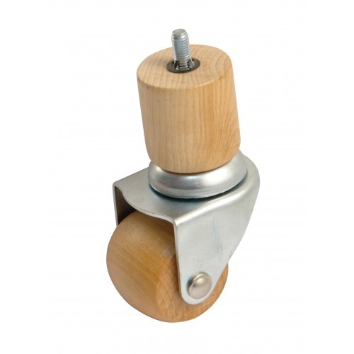 Roulette pivotante galet - , bois