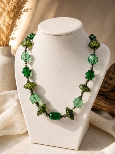 Collier perles verre - perles, de