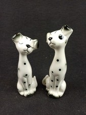 Paire couple duo chien dalmatien collection céramique vintage décoration 1980