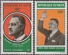 NIGER poste aérienne 146 147 ** MNH Gamal Abdel Nasser dirigeant Egypte 1971