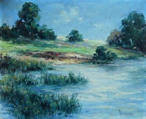 Tableau ancien paysage - xx°,