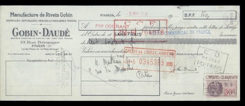 1939 manufacture rivels - 1939, de