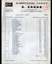 DINAN (22) EPICERIE / ALIMENTATION CODEC "X. CARRE" en 1963