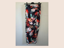 Jupe Longue à ruché fendue Imprimé Tropical Neuve