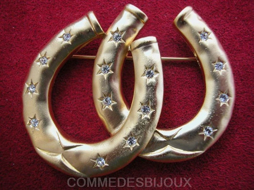 Broche vintage double fer - broche,