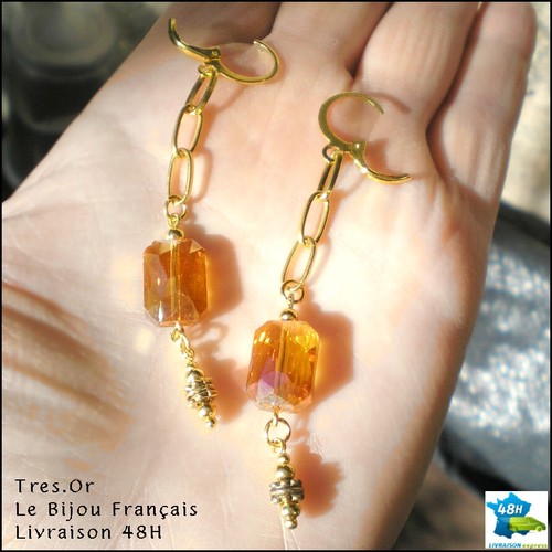 Boucles oreille cristal - boucles, de