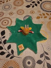 Doudou plat abeille MOULIN ROTY Louna feuille verte étoile TRES BON ÉTAT 