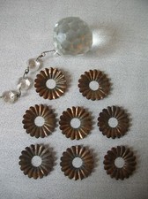 Anciens éléments de lustre à pampilles boule en verre à facettes