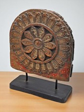 Ancien en Bois Très Fin Floral Sculpture Panneau Plaque Original Main Sculpté