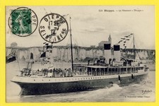cpa 76 - DIEPPE (Seine Maritime) Le STEAMER " DIEPPE " Bateau à Vapeur Falaise