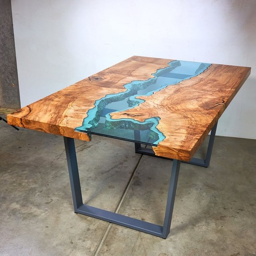 Table époxy transparente - , avec