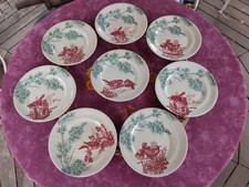 8 Assiettes Plates Faience de