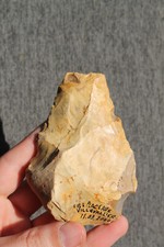 Préhistoire Paléolithique Biface 9,5 cm Moustérien Gravière France Yonne Silex