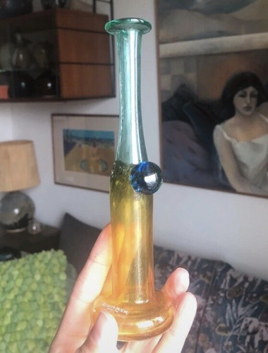 Vase verre soufflé - vase, signé