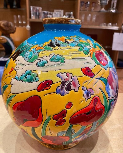 Vase boule émaux - Émaux, longwy