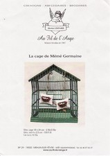 Fiche point de croix  Au fil de l'ange " LA CAGE DE MÉMÉ GERMAINE "