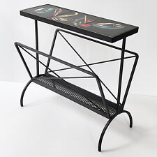 PORTE-REVUES TABLE D'APPOINT VINTAGE 1950 CERAMIQUE & ACIER 50S 1950S MUSIQUE