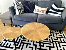 Tables gigognes design bois et doré (lot de 2)