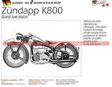 ZÜNDAPP K 800 ( K800 WW2 ) 1938 Fiche Moto 000264