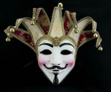 Masque de Venise  Anonymous  Vendetta à  7 pointes - Peint à la main # 1594