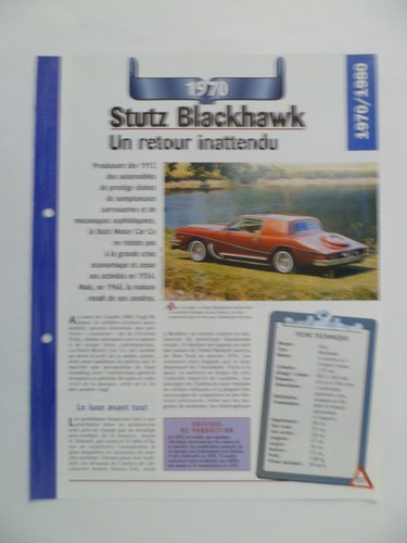 Carte fiche auto stutz - carte,