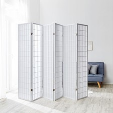 Paravent asiatique blanc à 6