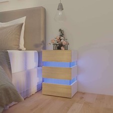 Table de Chevet à LED Blanc Brillant 45x35x67cm Aggloméré Table de Nuit vidaXL