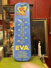Ancienne grande plaque publicitaire pub le cidre doux EVA faisant thermometre