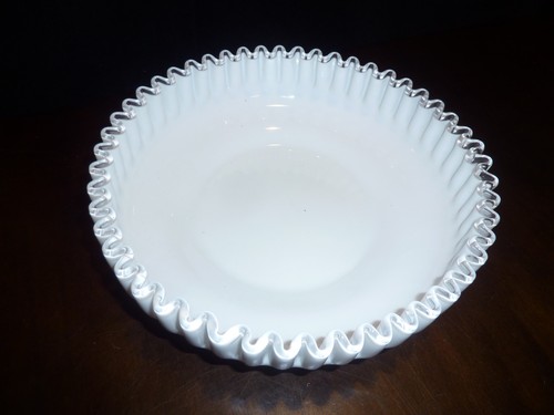 Fenton silver crest milk glass