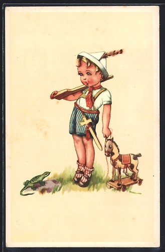 Carte postale garçon avec
