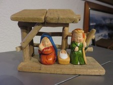 Ravissante petite crèche du Pays-Bas (bois et céramique)