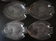 Assiettes à poisson (12), 2 plats en verre transparant, Codec