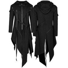 Veste à capuche homme vintage costume cosplay noir pour automne hiver
