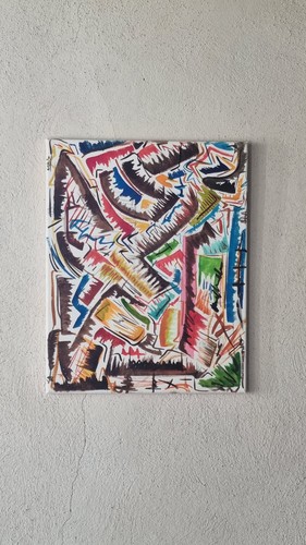 Peinture abstraite ancre - a, l'ancre