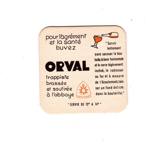 Sous bock bière orval - :,