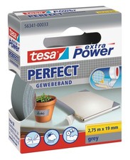 [56341-00033-03] tesa Ruban toilé adhésif Extra power 19 mm x 2,75 m Gris