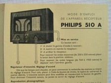 MODE D'EMPLOI DU POSTE RADIO TSF PHILIPS 510 A    