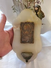 BENITIER VINTAGE  EN MARBRE DECOR ART NOUVEAU (1906)