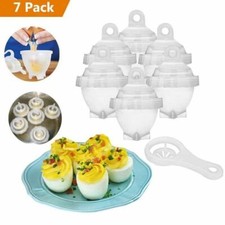 7PCS Egg Cooker Cuit Oeuf En Silicone Sans Coque Moule Oeuf Dur, Anti-AdhéSif En