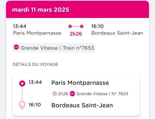 Billet train tgv paris - de,