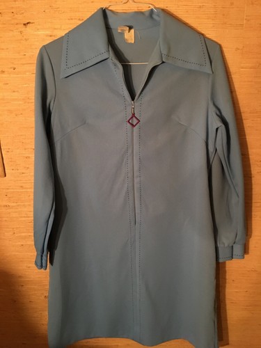 Women vintage blue shift - blue,