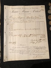 facture, exploitation de chiffons,jean-marie aries,castelnaudary,1886