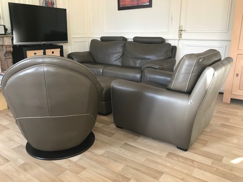 Ensemble salon cuir pleine