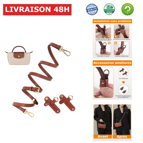 Bandoulière cuir double - cuir,