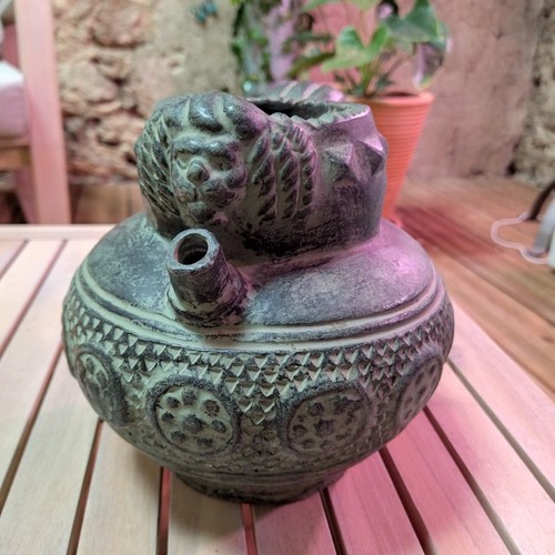 Pichet poterie vert gris - pichet,